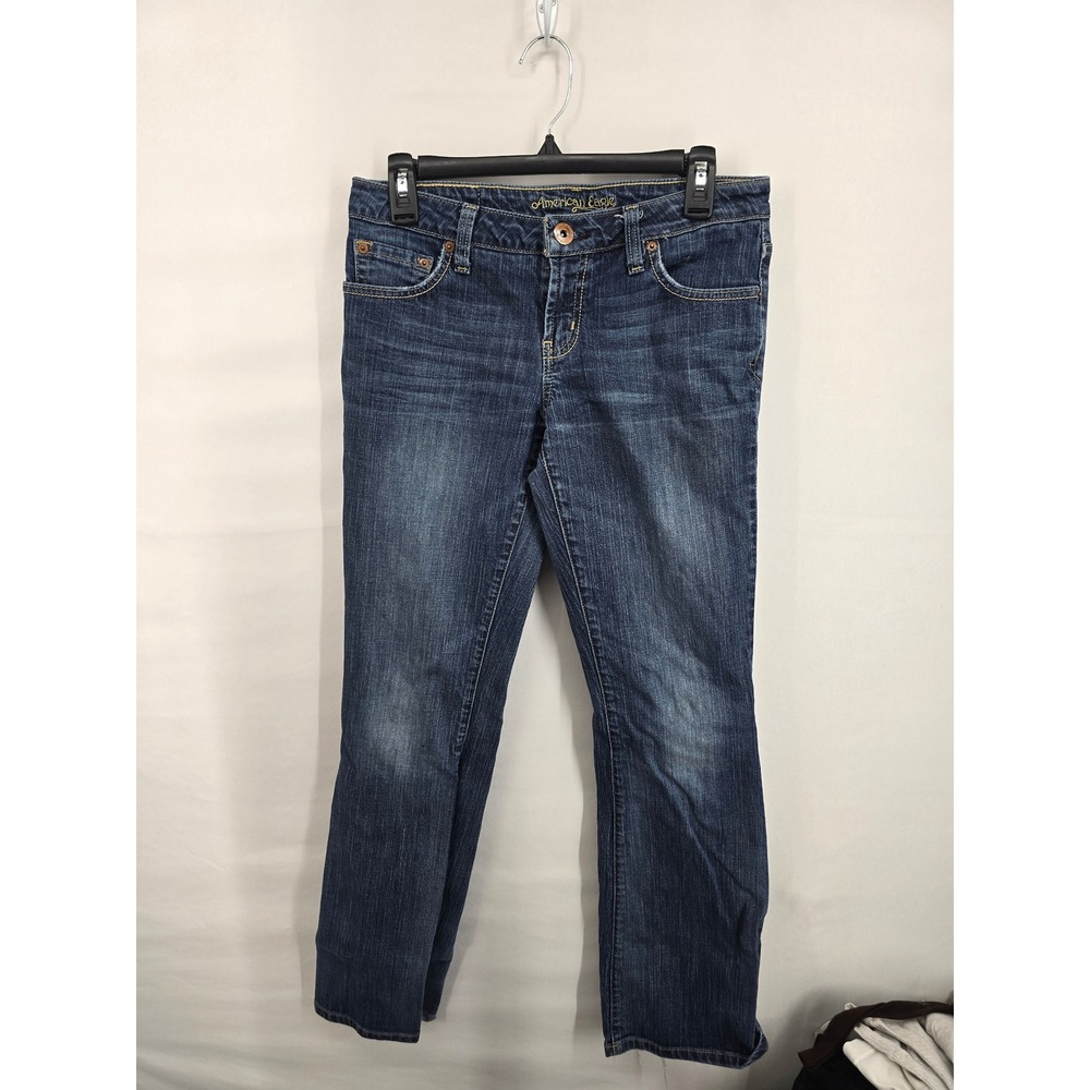 American Eagle Hipster Jeans Womens 6 Regular Medium Wash Straight Leg Low Rise